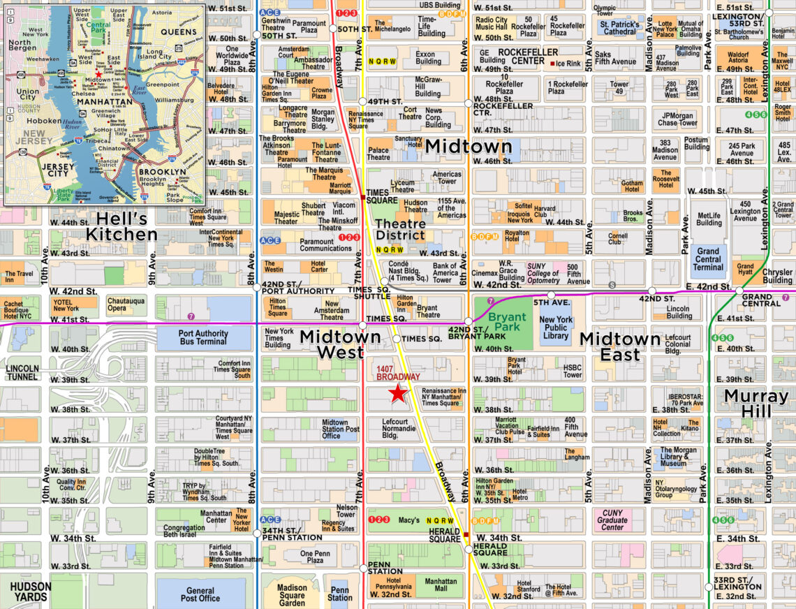 Midtown Manhattan/Times Square Map