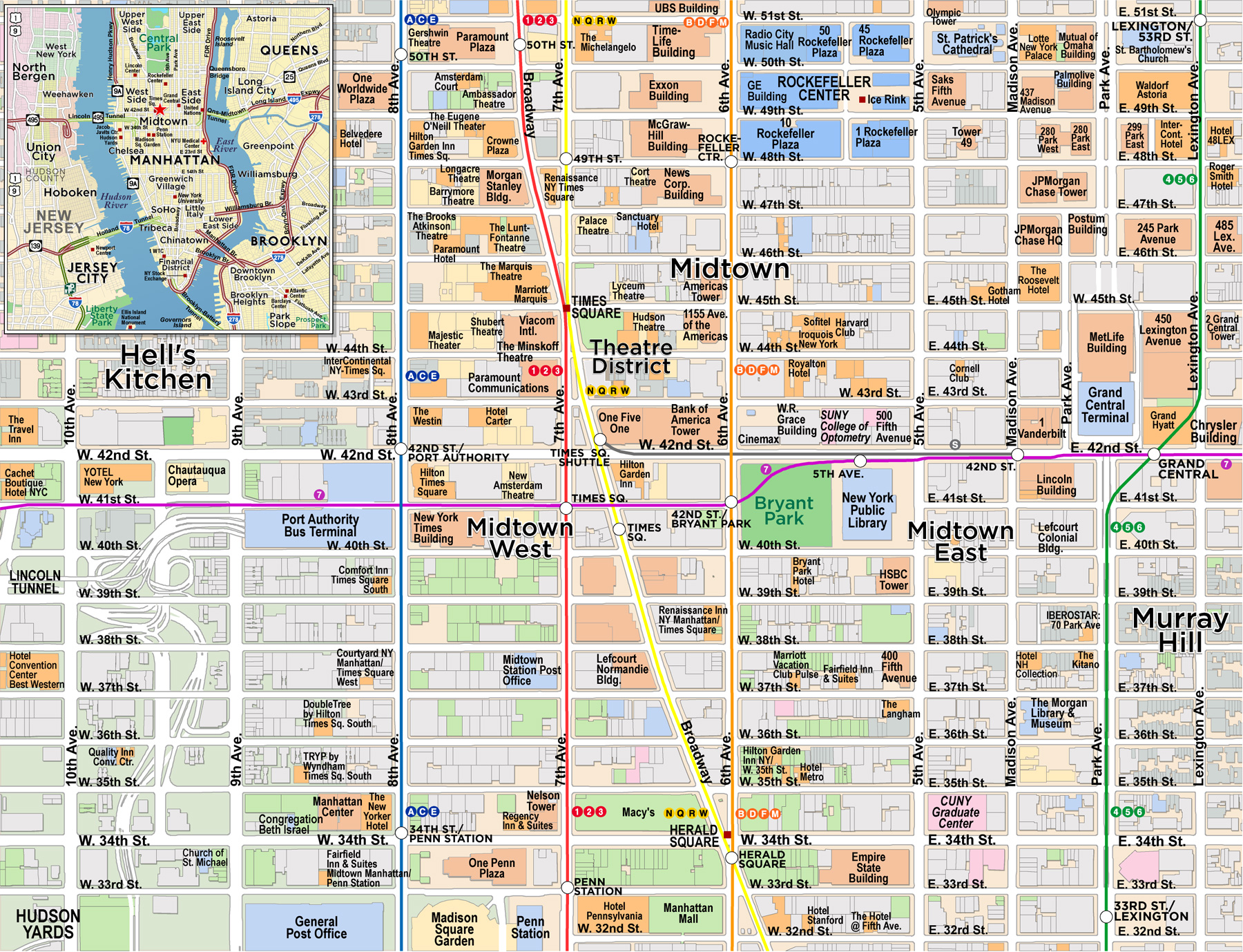 Midtown Manhattan/Times Square Map | Red Paw Technologies