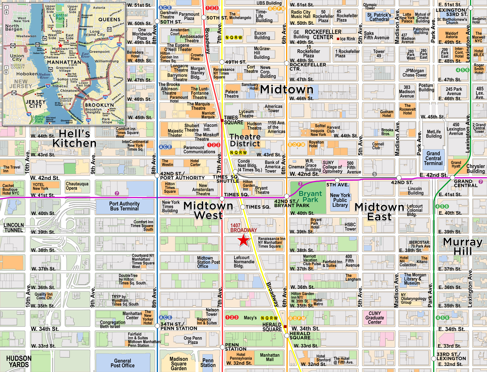 Printable Times Square Map