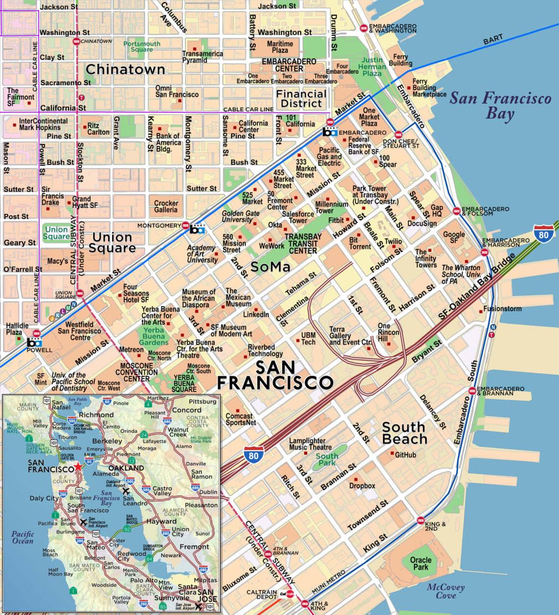 Downtown San Francisco Map Pdf - Map of world