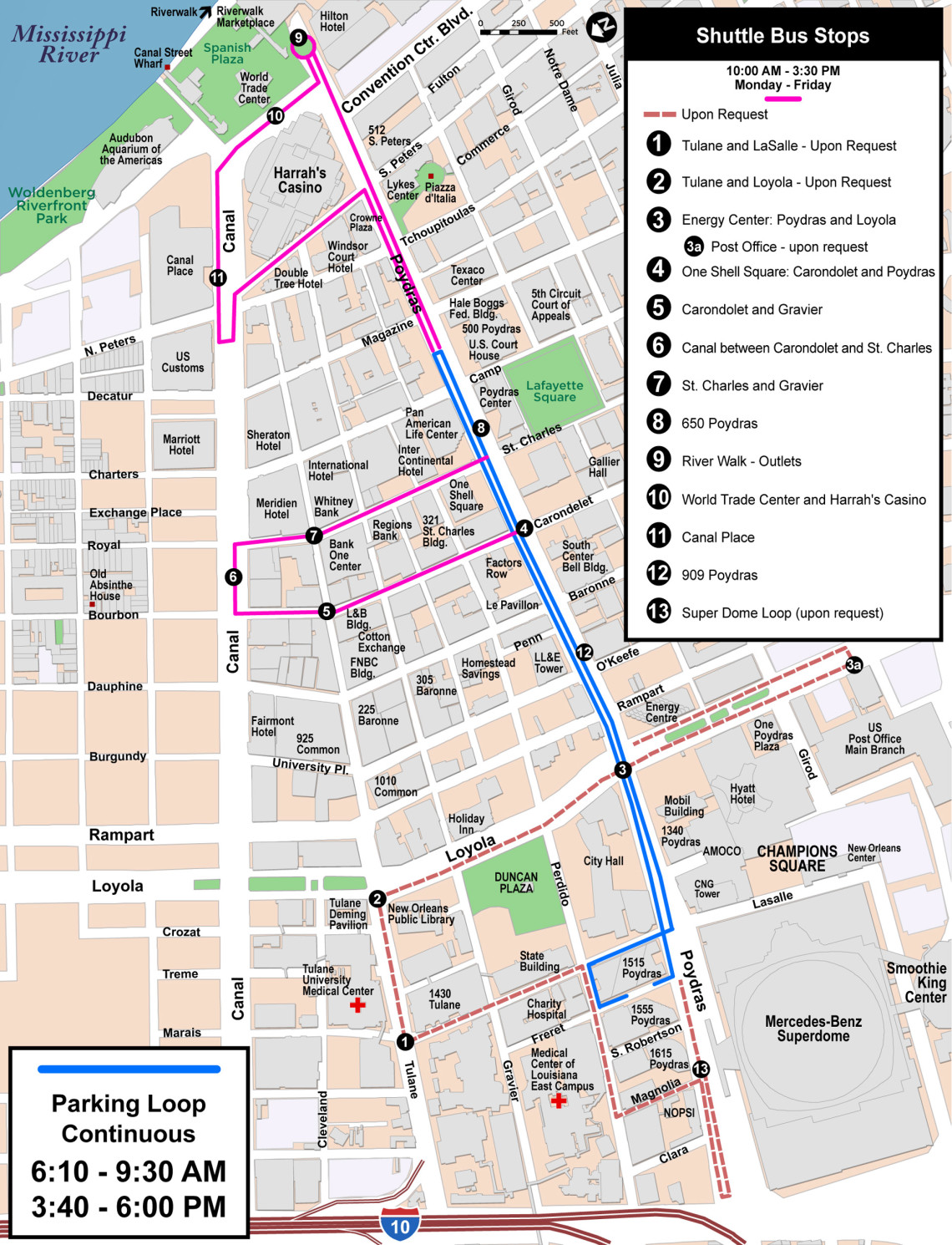 New Orleans Parking Map New Orleans Parking Shuttle | Red Paw Technologies