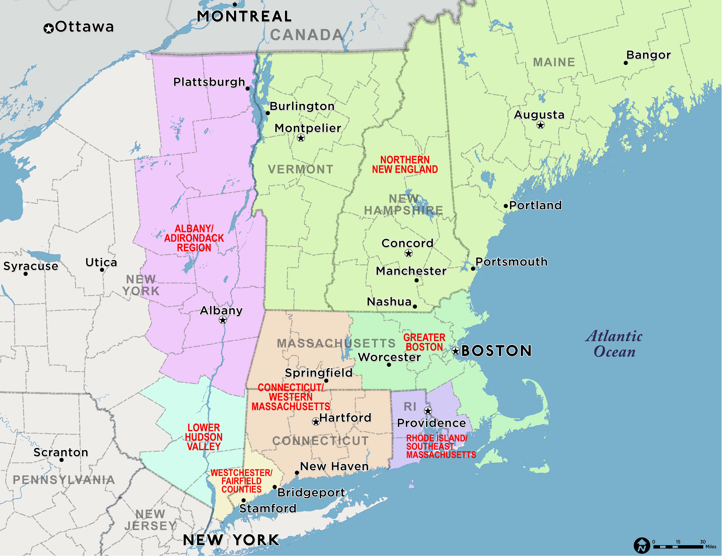 Custom GIS Cartography - New England - Red Paw Technologies