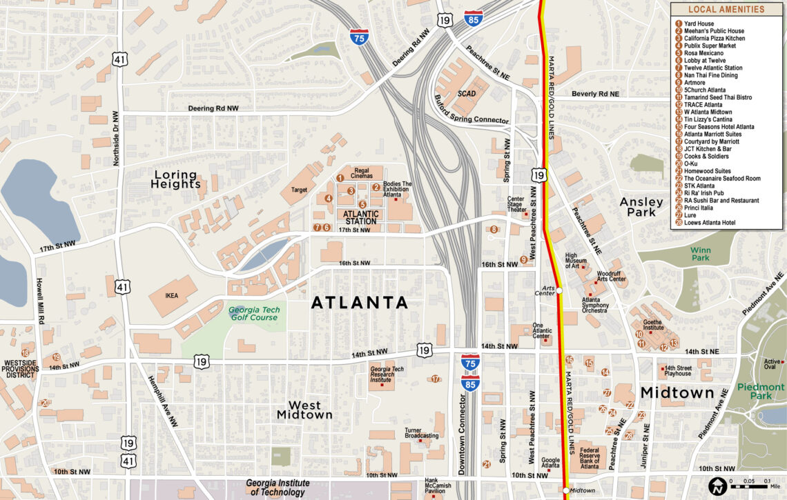 Custom GIS Map of Atlantic Station Midtown Atlanta, Georgia- Red Paw Technologies