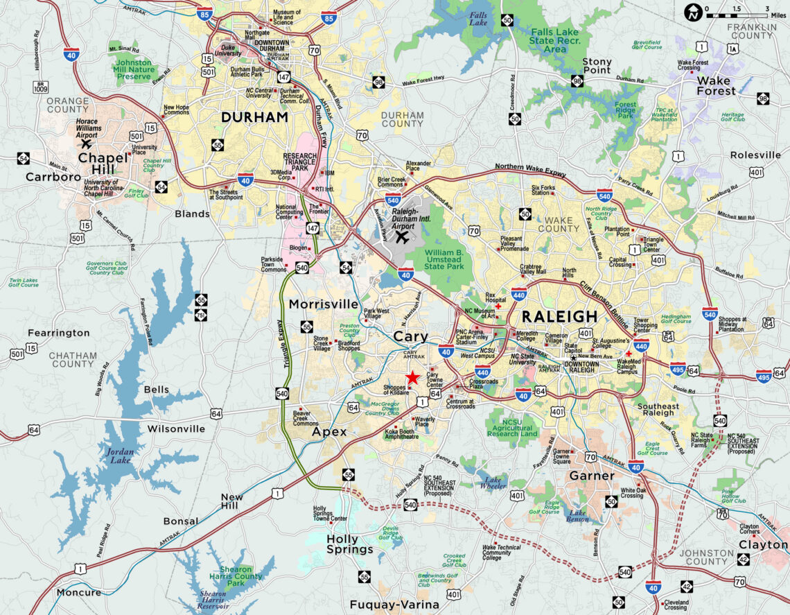 Map Of Raleigh Nc And Surrounding Towns - Pinellas County Elevation Map