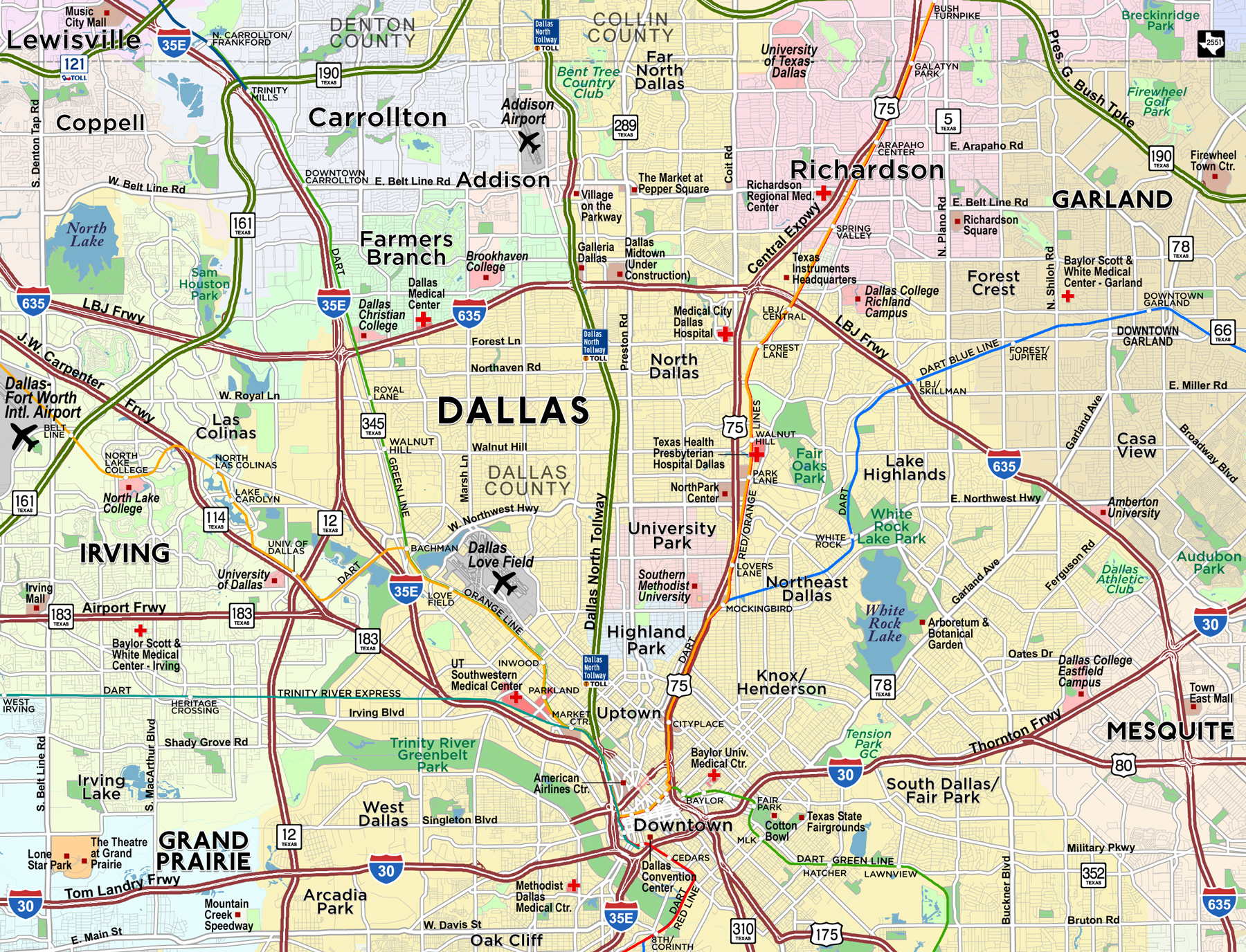 Dallas Fort Worth Metroplex Custom Mapping GIS Red Paw