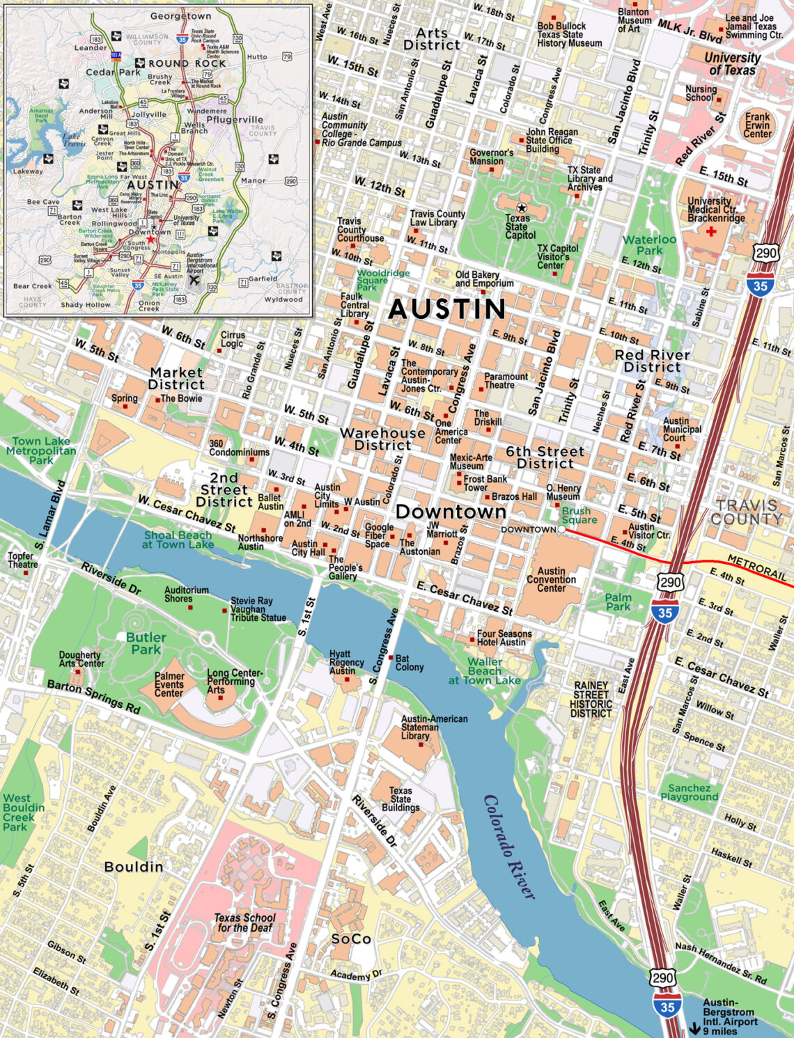 map of downtown austin Custom Mapping Gis Services For Austin Tx Red Paw map of downtown austin