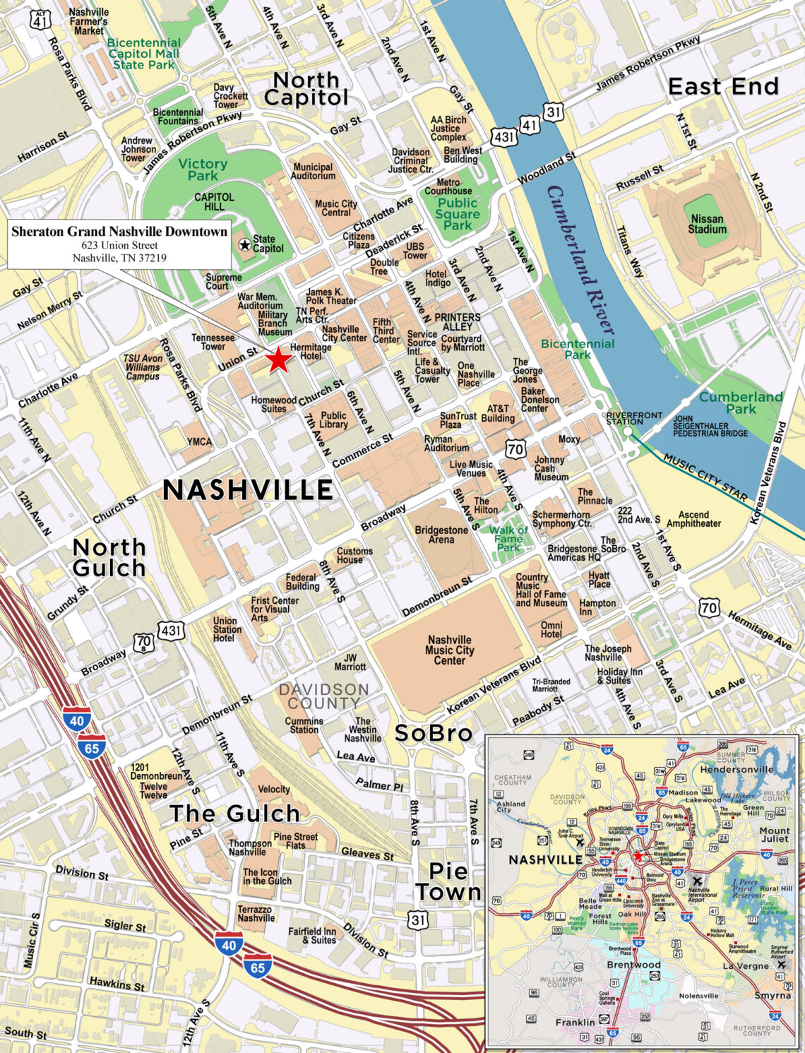Map Of Nashville Tn Area - Maping Resources