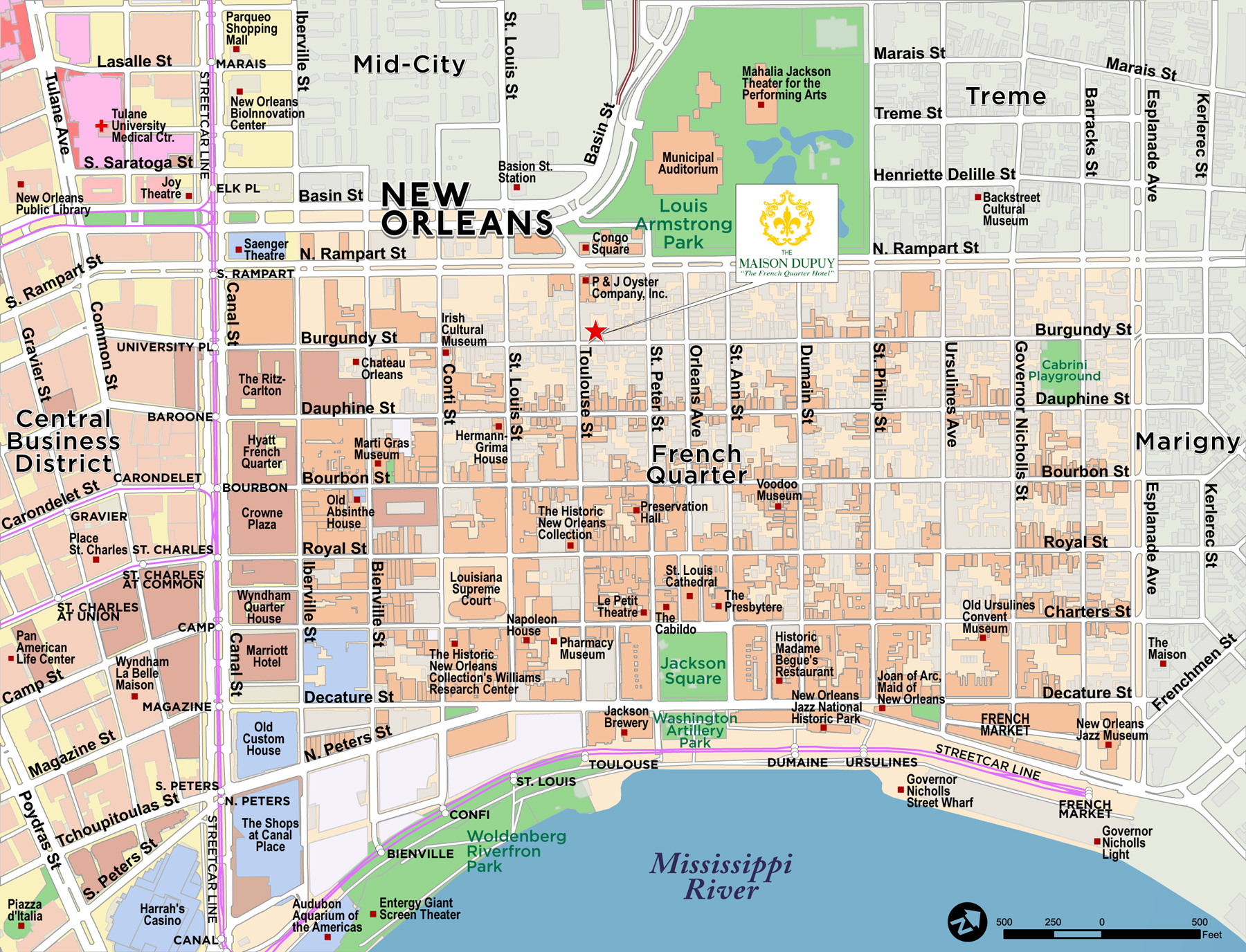 New Orleans French Quarter Zip Code Map - United States Map