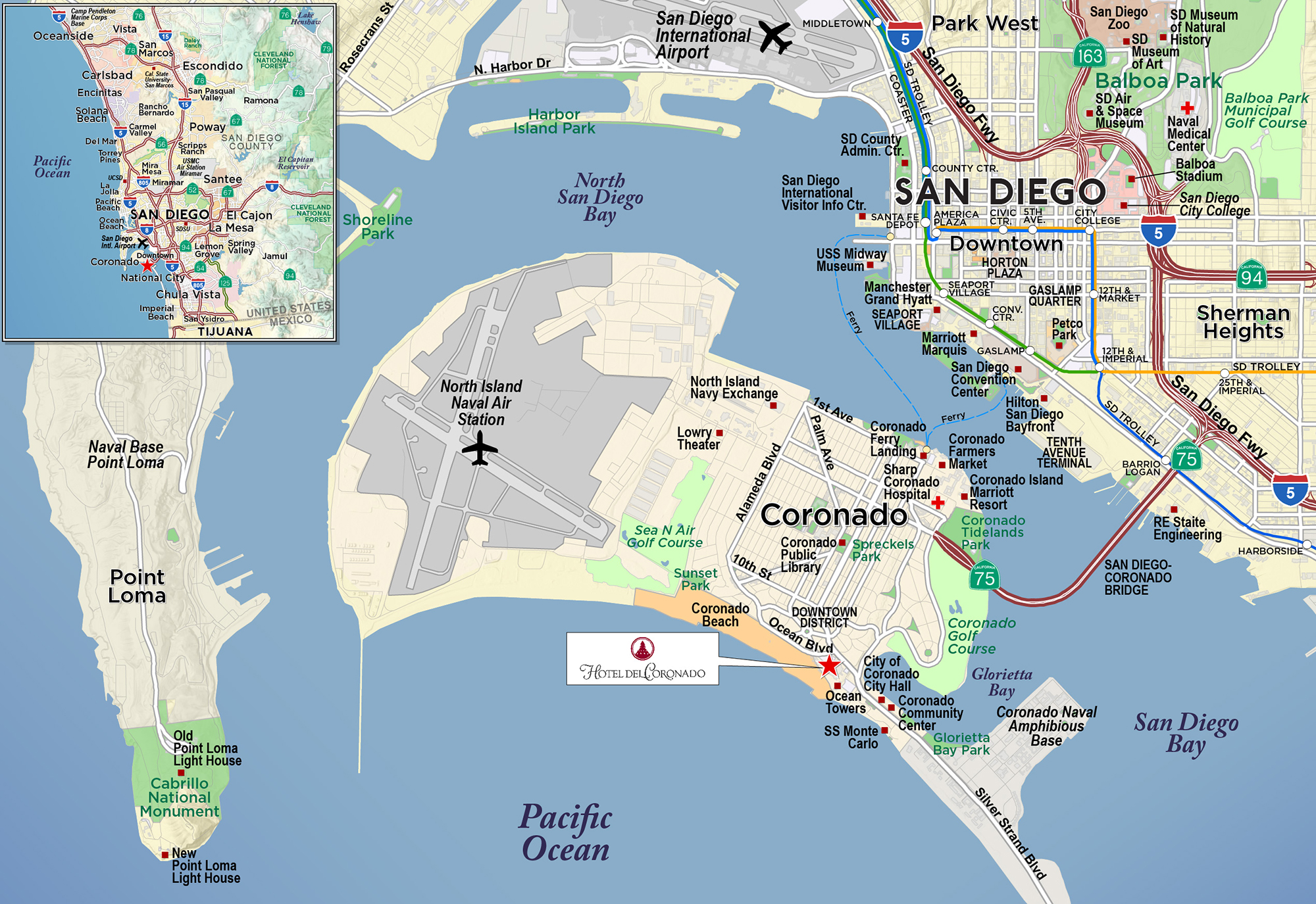 Map Of Coronado Island California